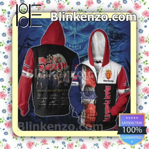 Iron Maiden Norway Legacy of the Beast World Tour 2022 Hoodies Pullover a