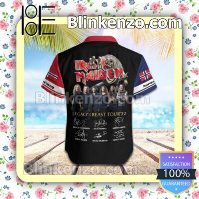 Iron Maiden Norway Legacy of the Beast World Tour 2022 Summer Beach Shirt b