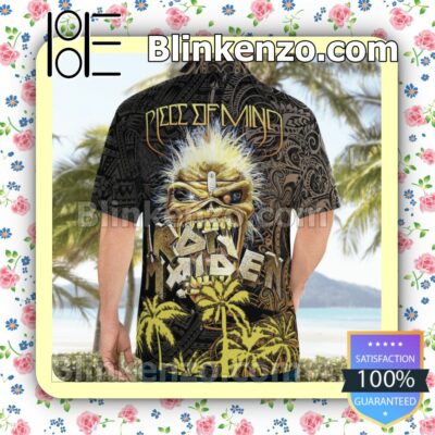 Iron Maiden Piece Of Mind (1983) Casual Button Down Shirts a