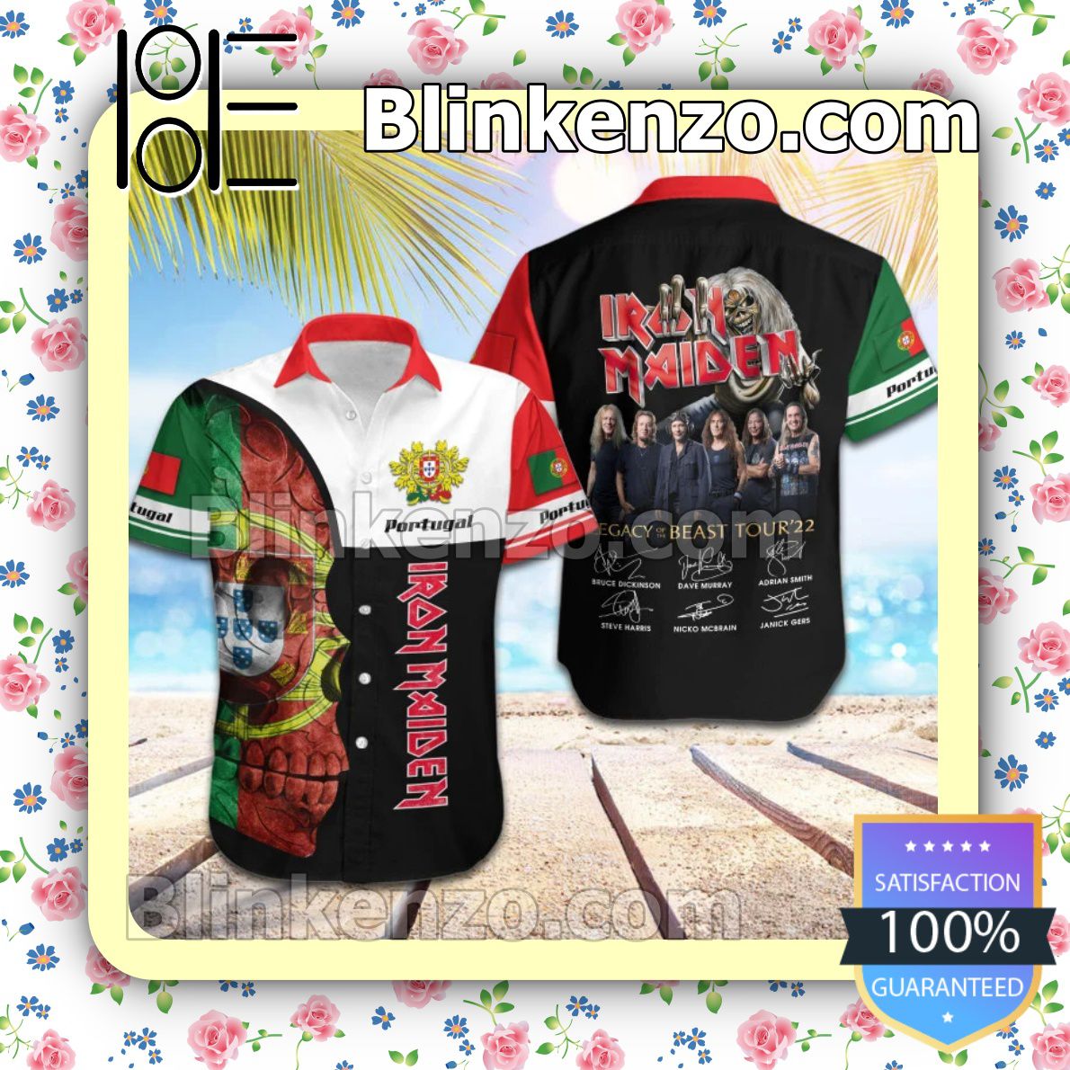Popular Iron Maiden Portugal Legacy of the Beast World Tour 2022 Summer Beach Shirt