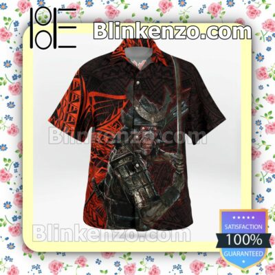 Iron Maiden Senjutsu (2021) Tribal Casual Button Down Shirts b