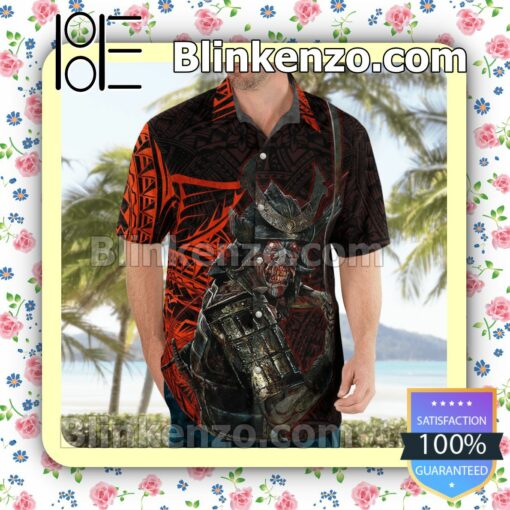 Iron Maiden Senjutsu (2021) Tribal Casual Button Down Shirts c