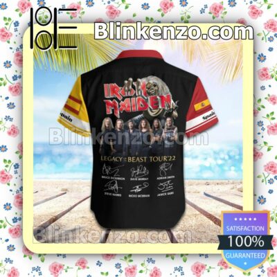 Iron Maiden Spain Legacy of the Beast World Tour 2022 Summer Beach Shirt b