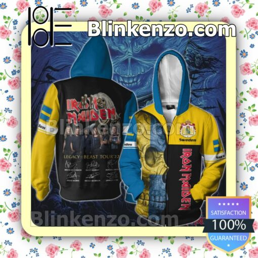 Iron Maiden Sweden Legacy of the Beast World Tour 2022 Hoodies Pullover a