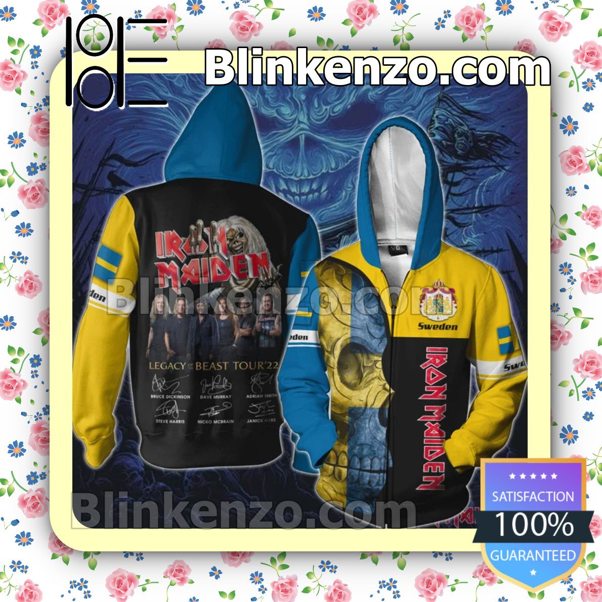 Rating Iron Maiden Sweden Legacy of the Beast World Tour 2022 Hoodies Pullover
