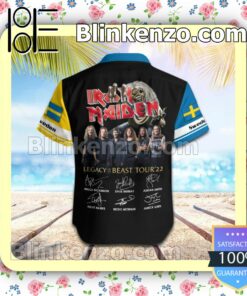 Iron Maiden Sweden Legacy of the Beast World Tour 2022 Summer Beach Shirt b