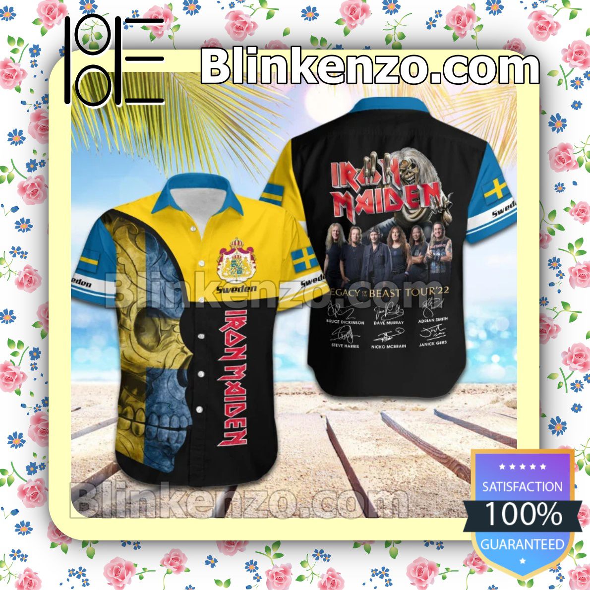 Best Iron Maiden Sweden Legacy of the Beast World Tour 2022 Summer Beach Shirt