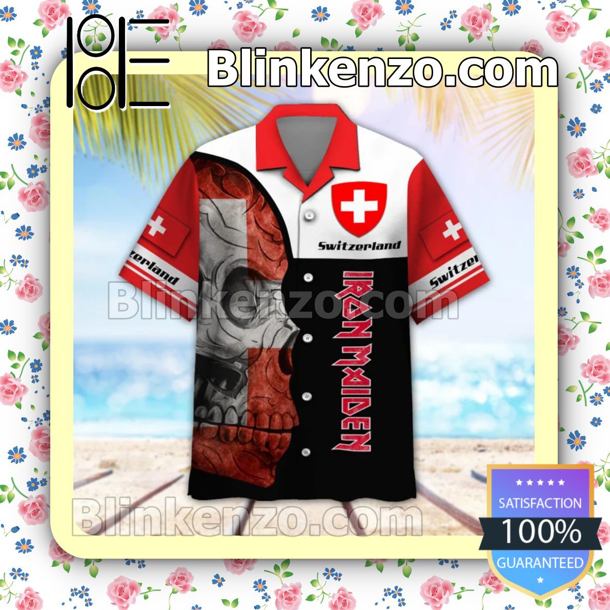 US Shop Iron Maiden Switzerland Legacy of the Beast World Tour 2022 Summer Beach Shirt