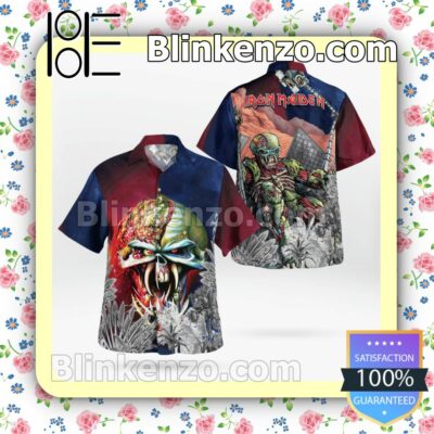 Iron Maiden The Final Frontier 2015 Casual Button Down Shirts