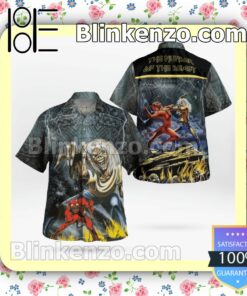 Iron Maiden The Number Of The Beast (1982) Casual Button Down Shirts