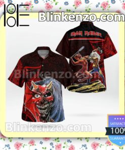 Iron Maiden The Number Of The Beast Tribal Casual Button Down Shirts