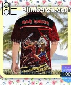 Iron Maiden The Number Of The Beast Tribal Casual Button Down Shirts a