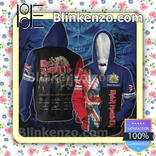 Iron Maiden United Kingdom Legacy of the Beast World Tour 2022 Hoodies Pullover a
