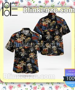 Iron Maiden Zombie Palm Tree Casual Button Down Shirts