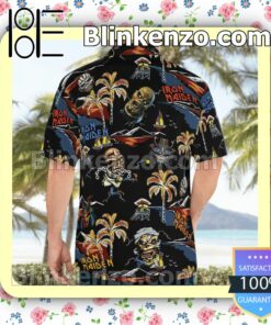 Iron Maiden Zombie Palm Tree Casual Button Down Shirts a