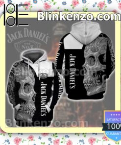 Jack Daniel's Skull Black And White Custom Womens Hoodie
