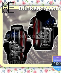 Jack Daniel's Tennessee Whiskey American Flag Black Custom Womens Hoodie
