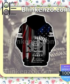 Jack Daniel's Tennessee Whiskey American Flag Black Custom Womens Hoodie b