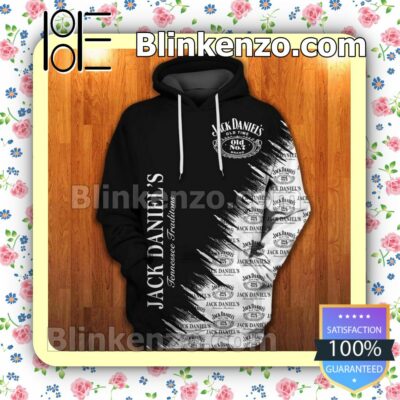 Jack Daniel's Tennessee Whiskey Logo Print Black And White Custom Womens Hoodie