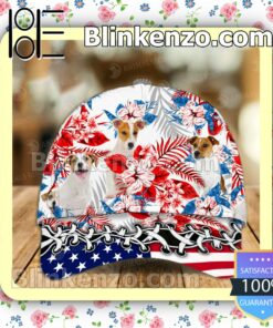 Jack Russell Terrier American Flag Classic Caps