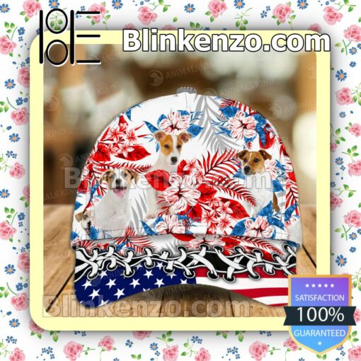 Jack Russell Terrier American Flag Classic Caps