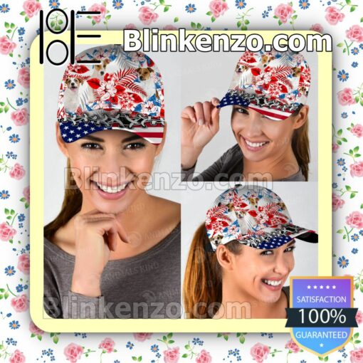 Jack Russell Terrier American Flag Classic Caps b