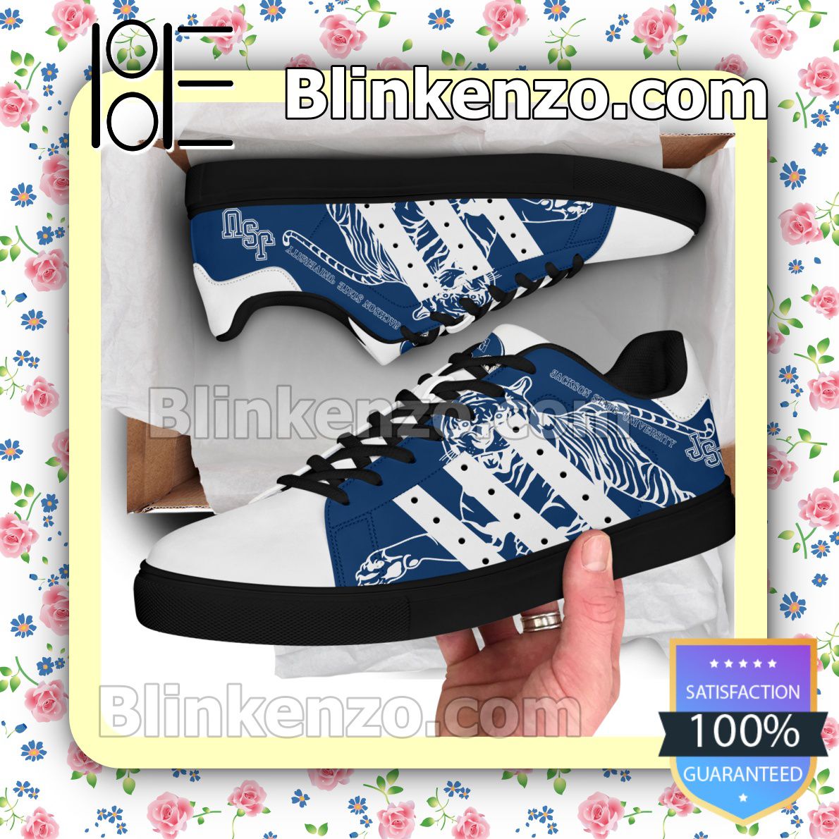 Jackson State Tigers Logo Print Low Top Shoes