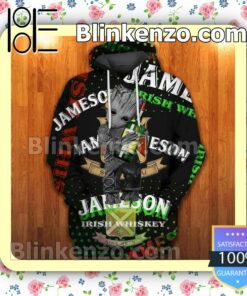 Jameson Irish Whiskey With Groot Black Custom Womens Hoodie