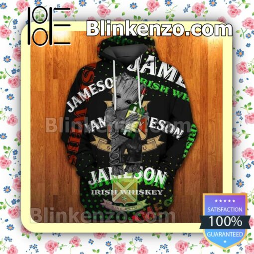 Jameson Irish Whiskey With Groot Black Custom Womens Hoodie