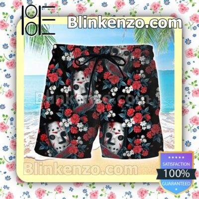 Jason Voorhees Friday The 13th Flower Halloween Costume Shorts