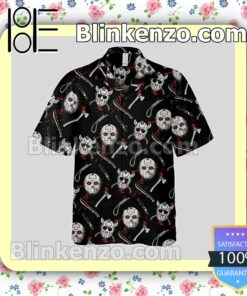 Jason Voorhees Mask And Tool Halloween Short Sleeve Shirts b