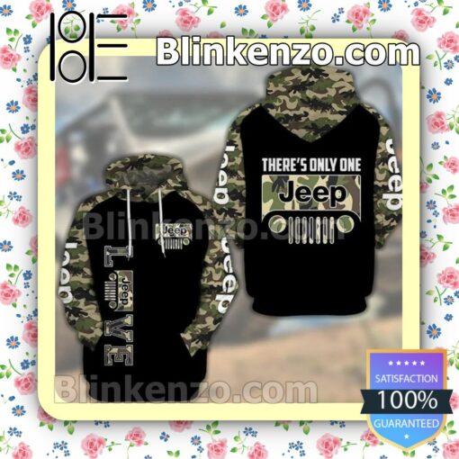 Jeep Love There's Only One Black Mix Camouflage Custom Womens Hoodie