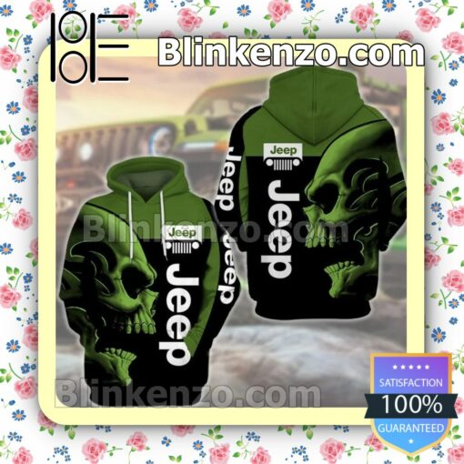 Jeep Skull Green And Black Custom Womens Hoodie