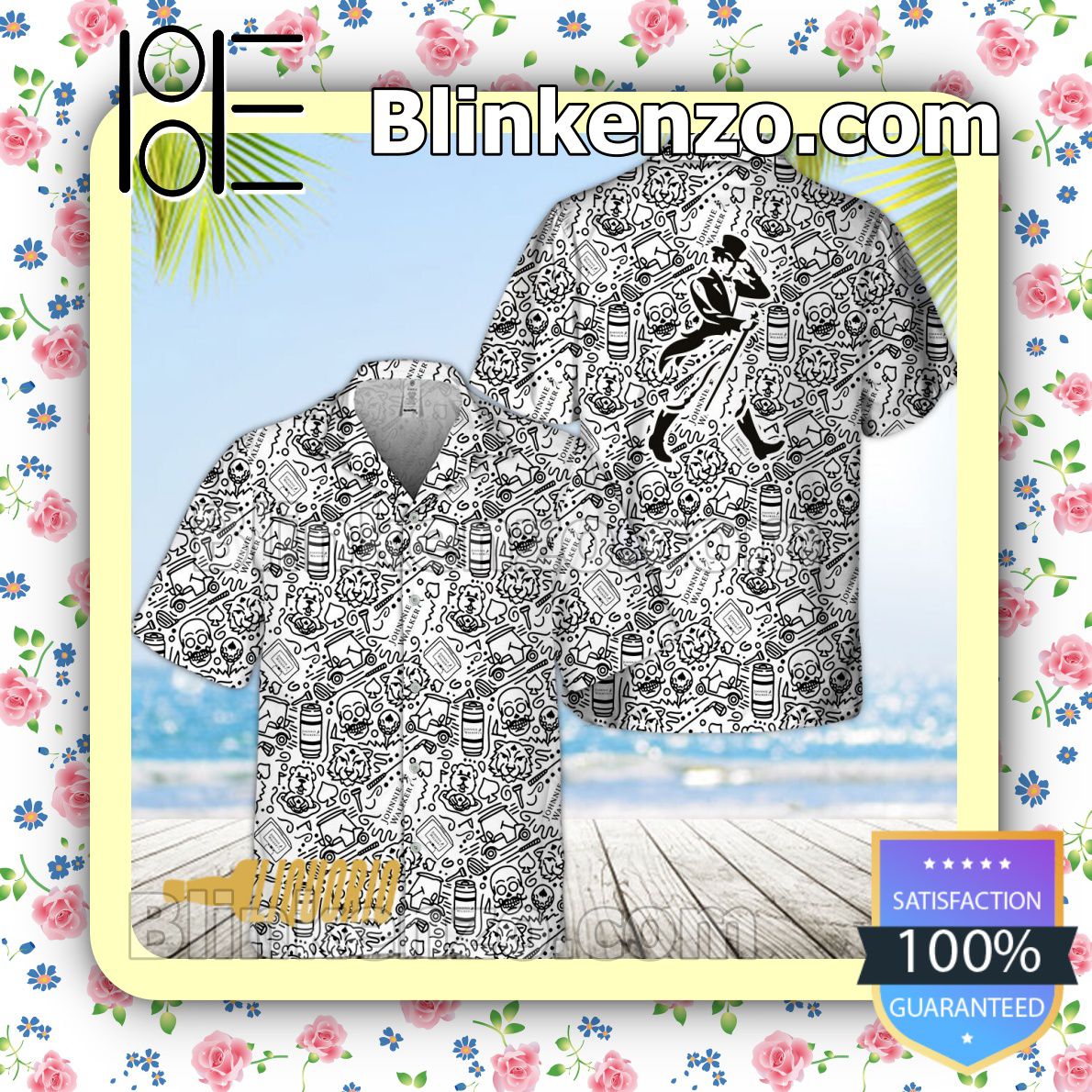 Johnnie Walker Doodle Art Beach Shirts