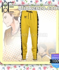 Johzenji High Haikyuu Anime Stripe Yellow Gift For Family Joggers a