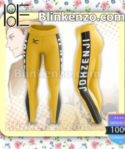 Johzenji High Haikyuu Anime Stripe Yellow Workout Leggings a