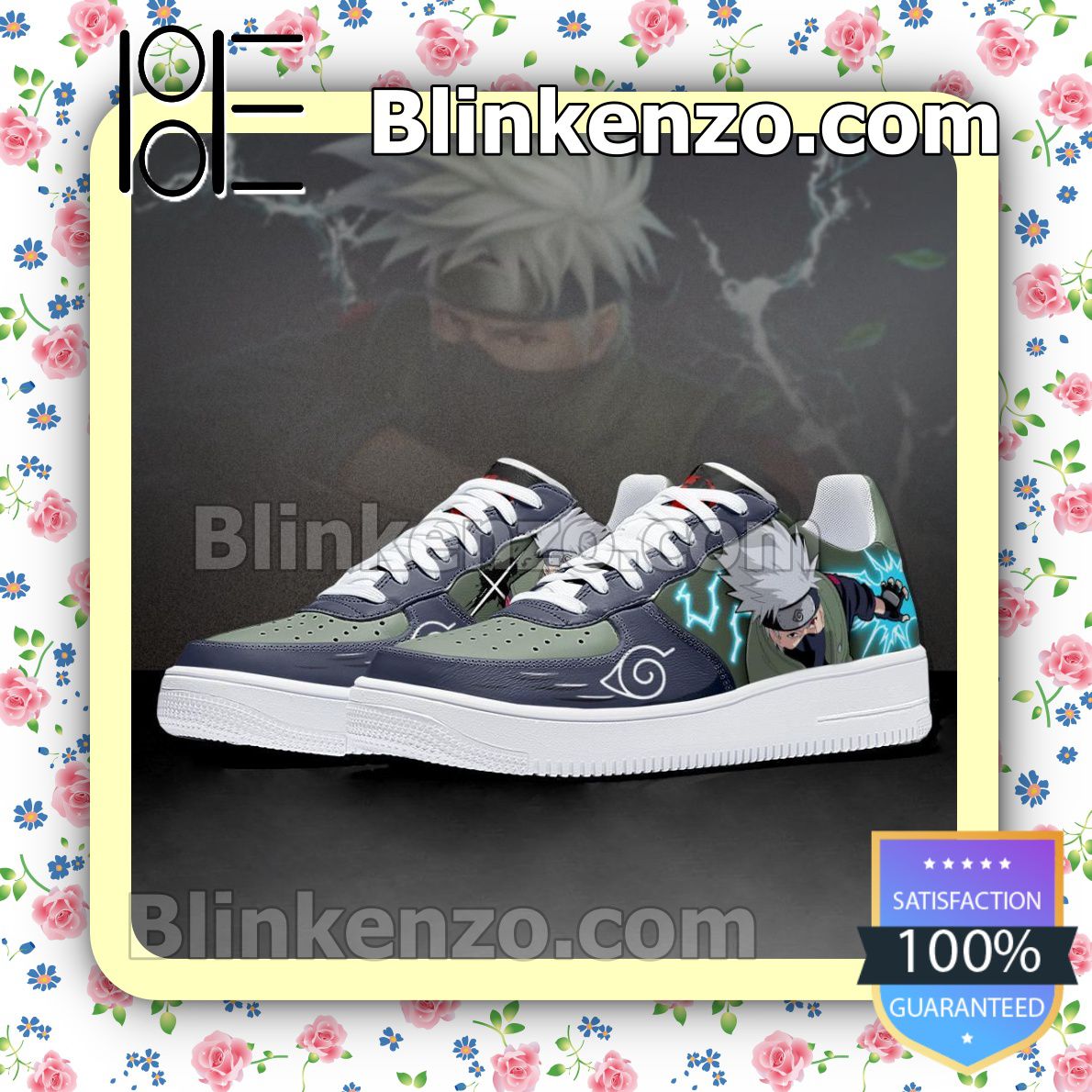 Drop Shipping Kakashi Chidori Air Sneaker Naruto Anime Nike Air Force Sneakers