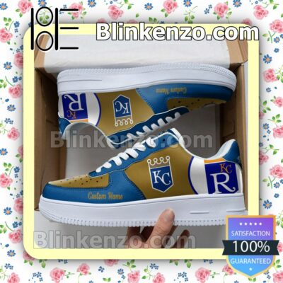 Kansas City Royals Mascot Logo MLB Baseball Nike Air Force Sneakers