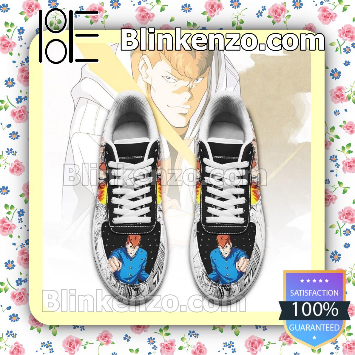 Father's Day Gift Kazuma Kuwabara Yu Yu Hakusho Anime Manga Nike Air Force Sneakers