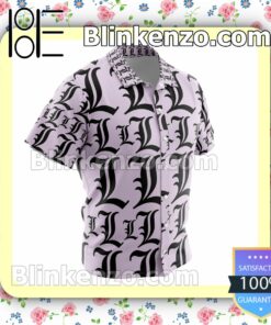 L Symbol Death Note Summer Beach Vacation Shirt a