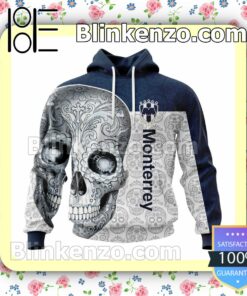 LIGA MX C.F. Monterrey Sugar Skull For Dia De Muertos Customized Name Number Tee Hooded Sweatshirt