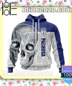 LIGA MX C.F. Pachuca Sugar Skull For Dia De Muertos Customized Name Number Tee Hooded Sweatshirt a
