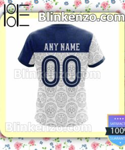 LIGA MX Club Puebla Sugar Skull For Dia De Muertos Customized Name Number Tee Hooded Sweatshirt z