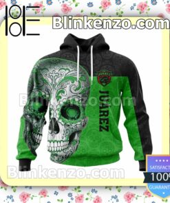 LIGA MX FC Juarez Sugar Skull For Dia De Muertos Customized Name Number Tee Hooded Sweatshirt
