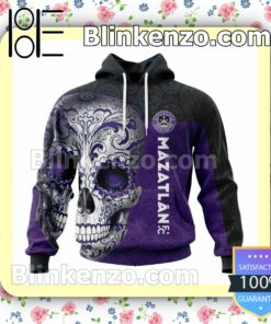 LIGA MX Mazatlan F.C Sugar Skull For Dia De Muertos Customized Name Number Tee Hooded Sweatshirt