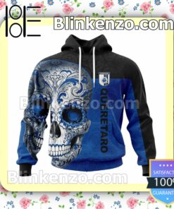 LIGA MX Queretaro F.C Sugar Skull For Dia De Muertos Customized Name Number Tee Hooded Sweatshirt