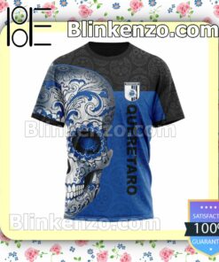 LIGA MX Queretaro F.C Sugar Skull For Dia De Muertos Customized Name Number Tee Hooded Sweatshirt y