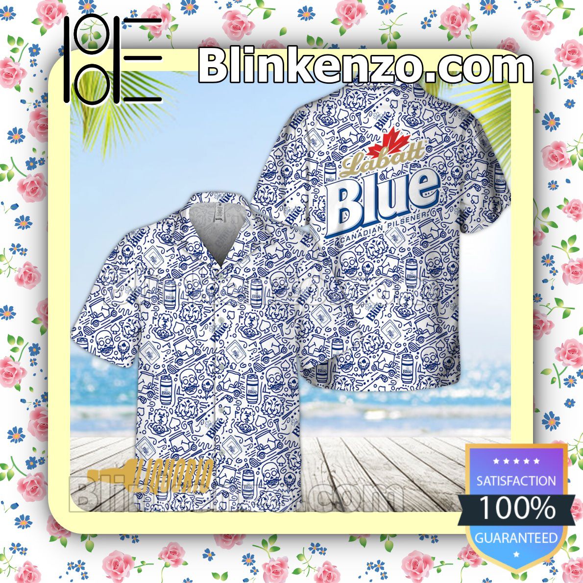 Labatt Blue Doodle Art Beach Shirts