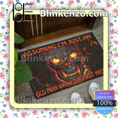 Lava Skull Assuming I'm Just An Old Man Was Your First Mistake Outdoor Indoor Doormat a