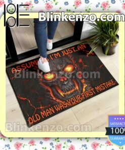 Lava Skull Assuming I'm Just An Old Man Was Your First Mistake Outdoor Indoor Doormat b
